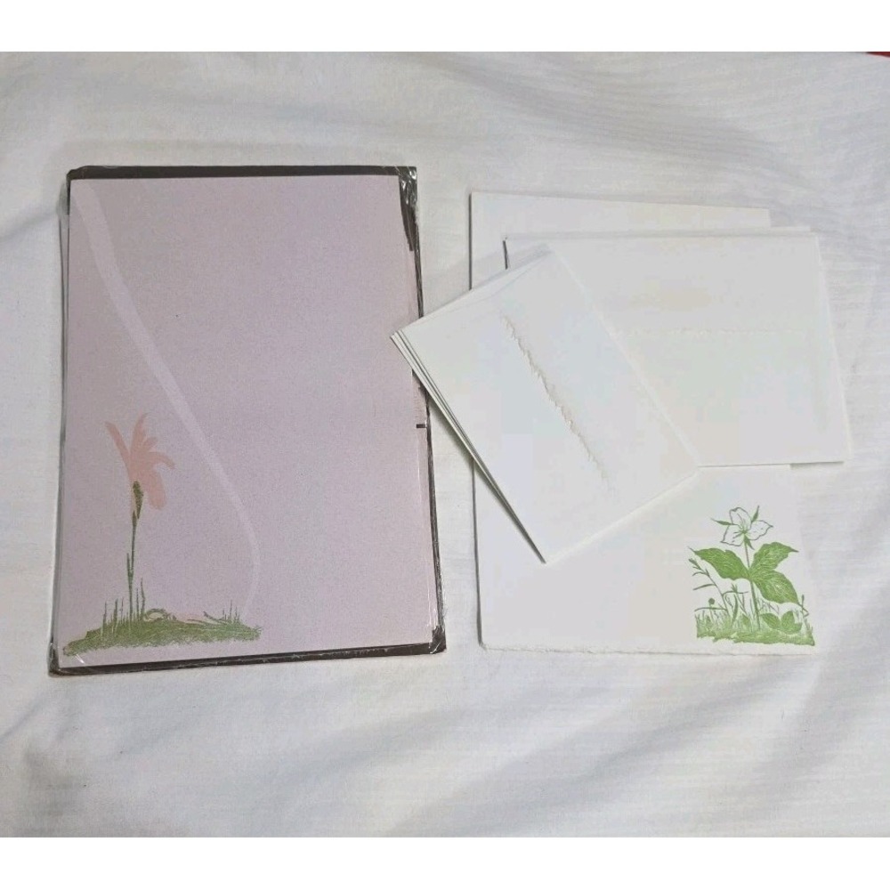 Vtg Gwen Frostic Original Block Print Note Pad Envelope Set Nature Flower Lot